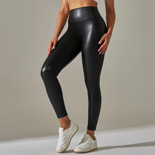 Autumn and Winter New Season Wearable Women'S Tight Pants with High Waist and Sexy Faux Leather Texture Long Pants with Leggings